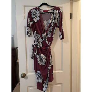 Melissa Masse Floral Wrap Dress
